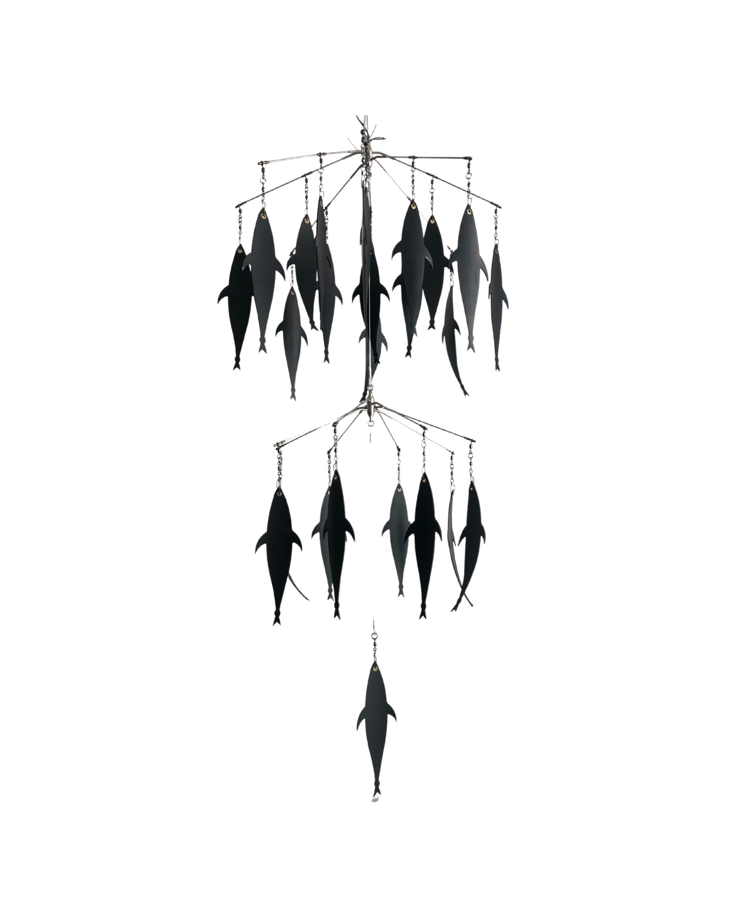 Black Rubber Fish Two Tier Dredge - 25 fish