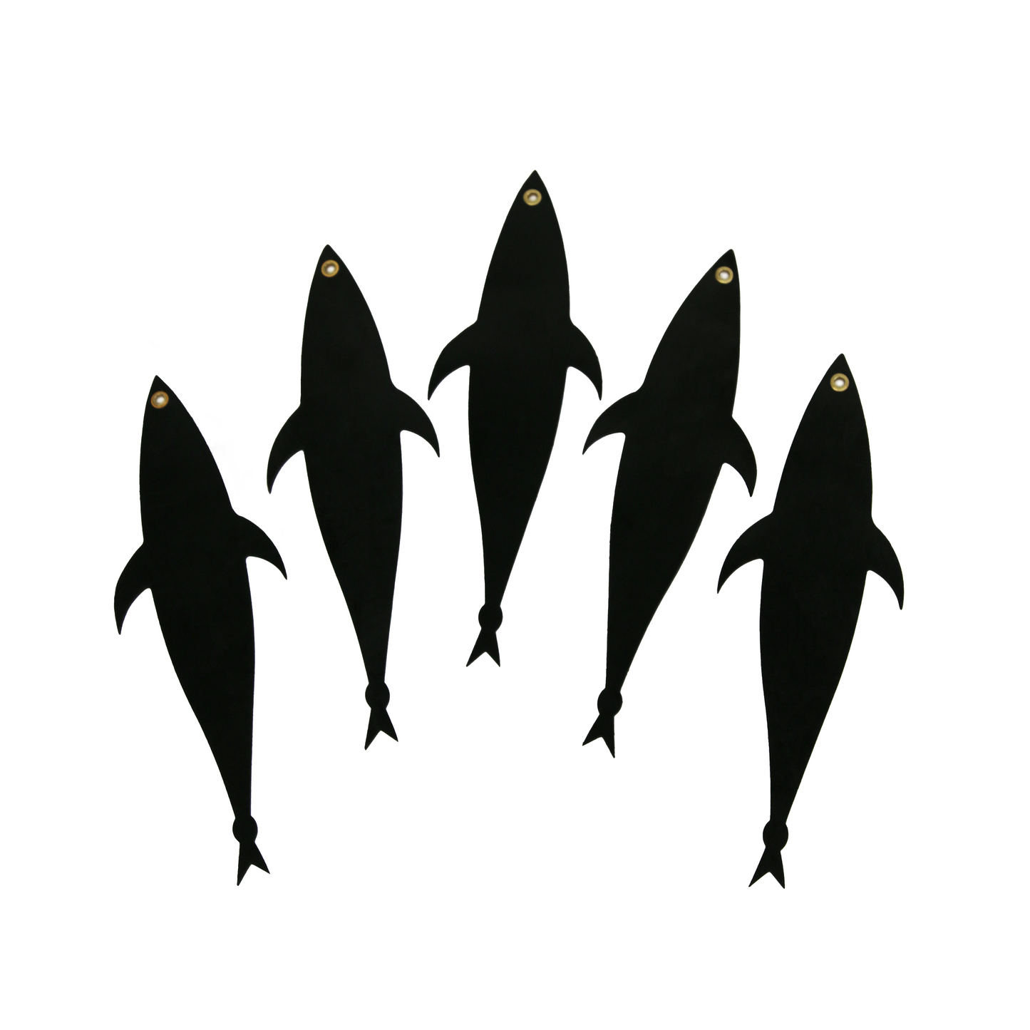5 x Black Rubber Fish Baits (Mud Flaps)
