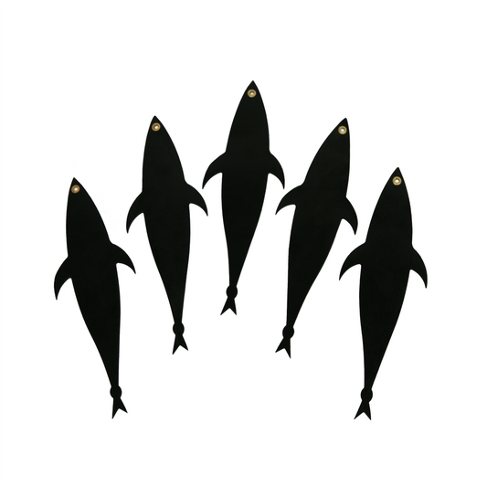 5 x Black Rubber Fish Baits (Mud Flaps)