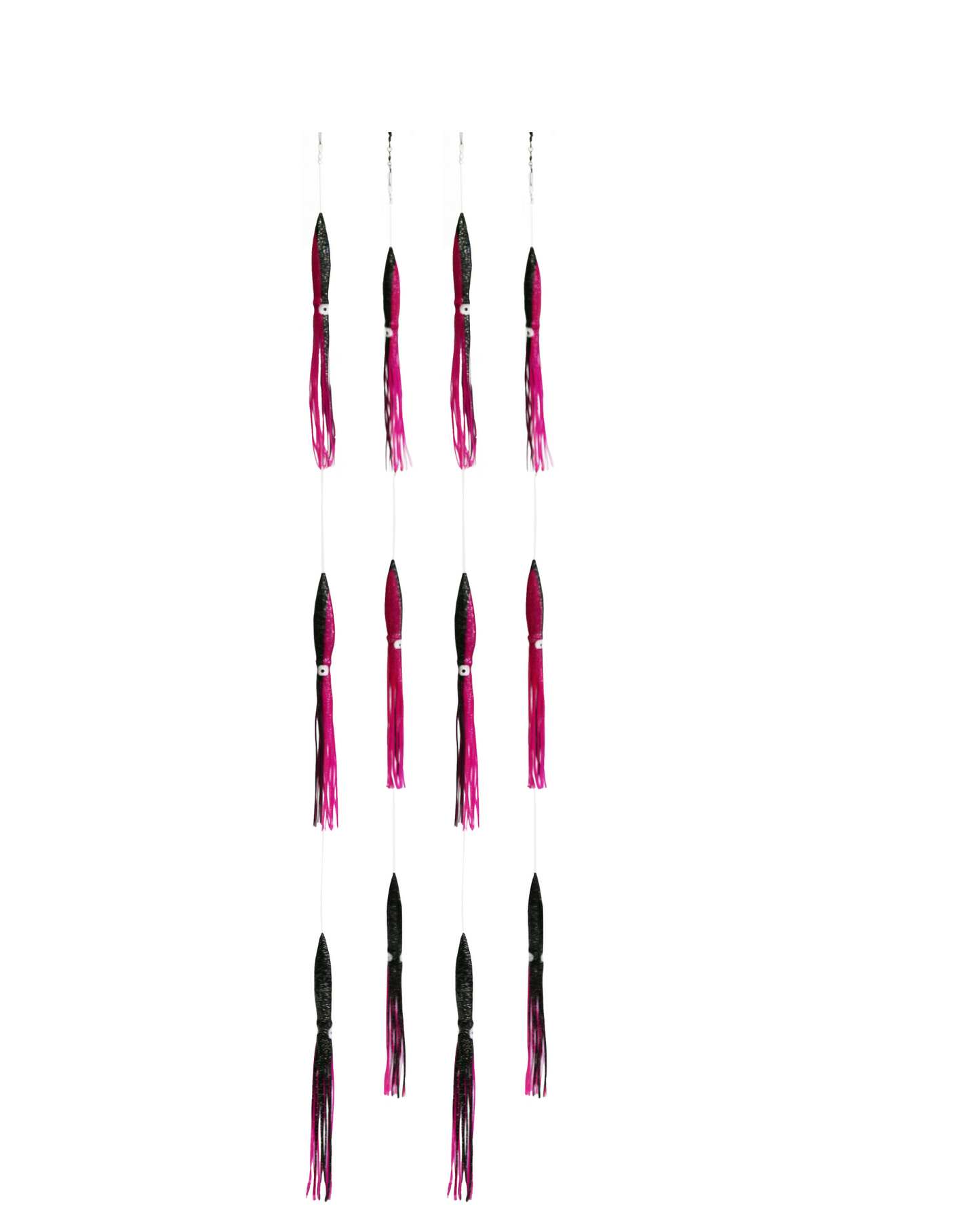 Pack of 4 x 390mm Large Long Nose Squids (Black & Purple)